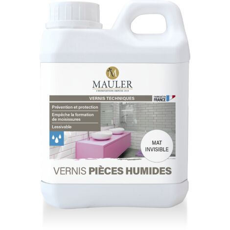 Vernis anti moisissure lessivable tous supports - 2,5L Mat Incolore - Qualité air A+ - Vernis pièces humides Mauler