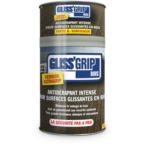 Vernis antidérapant à séchage ultra rapide pour toutes les surfaces en bois - Gliss Grip - Ultragrip Bois 1kg