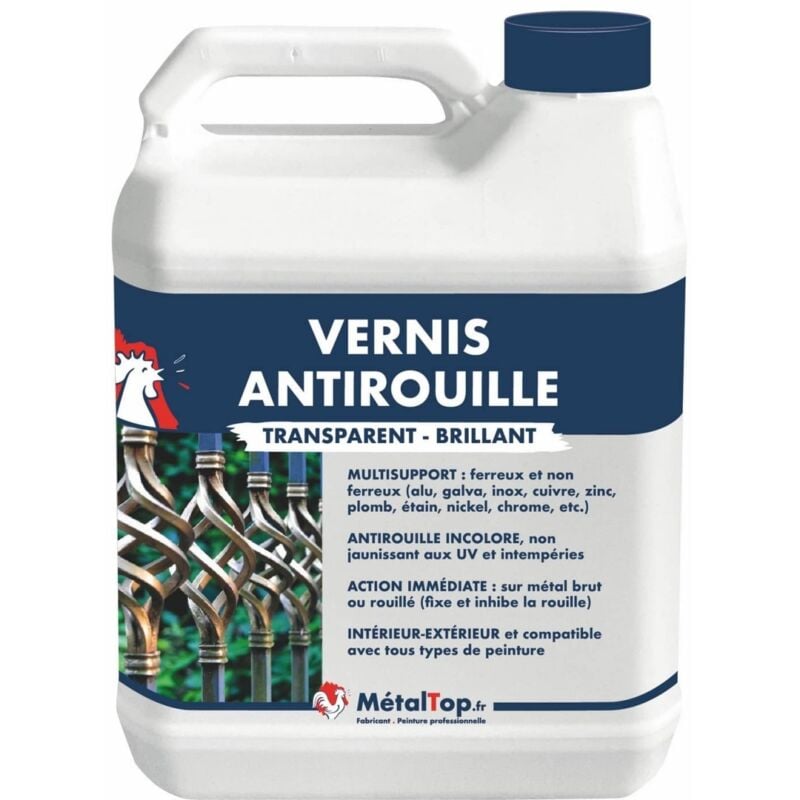 Vernis Antirouille - Pot 1 L - Incolore - Metaltop