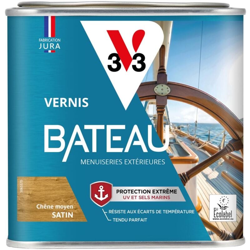 V33 - Vernis bateau chêne moyen Satin - 0,5L