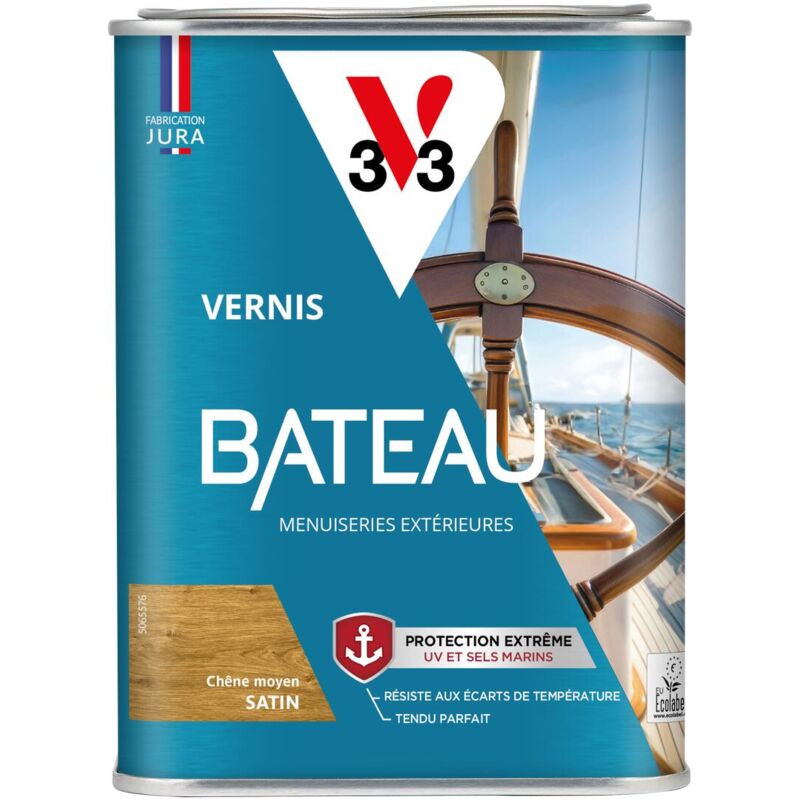 V33 - Vernis bateau chêne moyen Satin - 1L