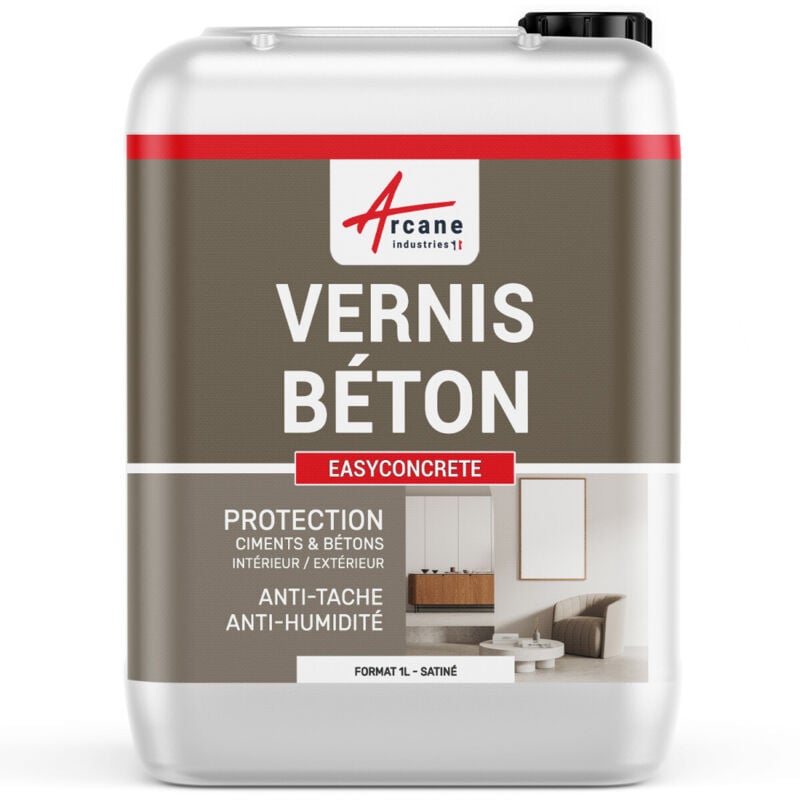 Arcane Industries - Vernis béton extérieur / intérieur, vritificateur - 1 l - Satiné
