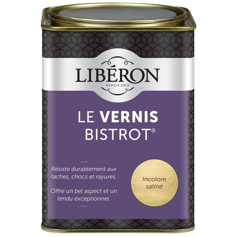 Vernis bistrot® pour meubles et objets LIBERON Incolore satin 1L