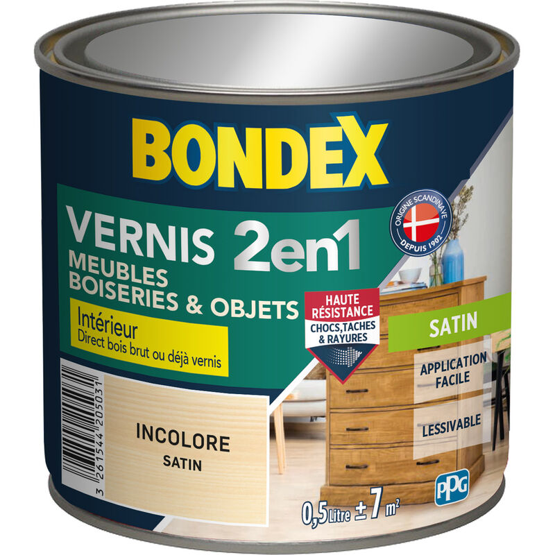 Bondex - Vernis Bois Intérieur - Satin - 0,5L - Incolore Incolore
