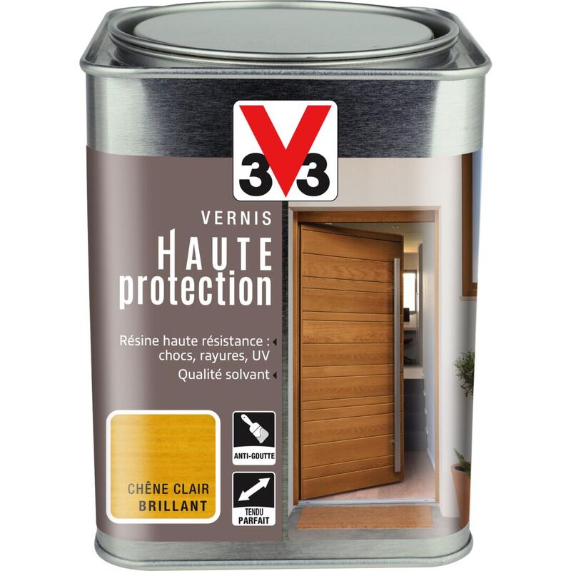 V33 - Vernis extérieur Haute protection Chêne clair Brillant 1L