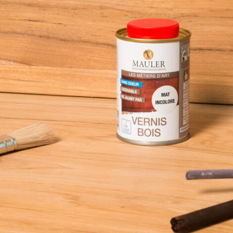 Vernis bois incolore pour meubles – Résistant à l'eau et aux UV – Application facile au pinceau – 250 ml pour 12/14 m² – 1919 By Mauler