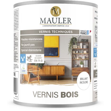 Vernis bois intérieur & extérieur - 0,5L Brillant Incolore - Ecolabel - Vernis bois sans odeur Mauler