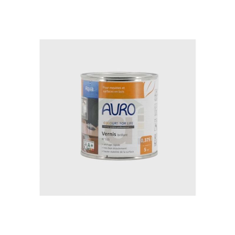 Auro - Vernis brillant incolore pour bois n°515 Pot de 0.375L