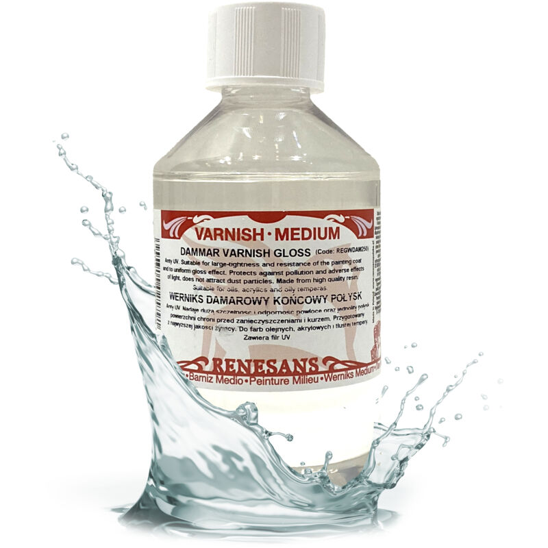 Vernis damar final professionnel Renesans, résistant aux UV, BRILLANT, 250ml