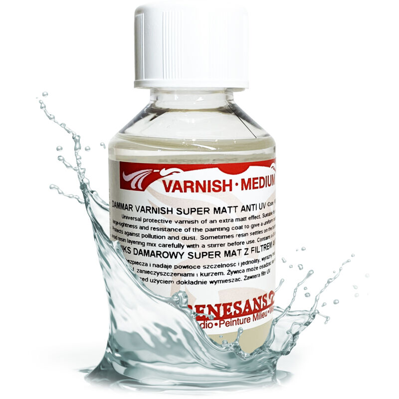 Vernis damar professionnel Renesans, résistant aux UV SUPER MAT, 100 ml