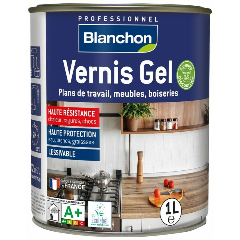 Blanchon - Vernis Gel Biosoucé 5 couleurs 2 finitions 4 Conditionnement - Chêne clair 1 l