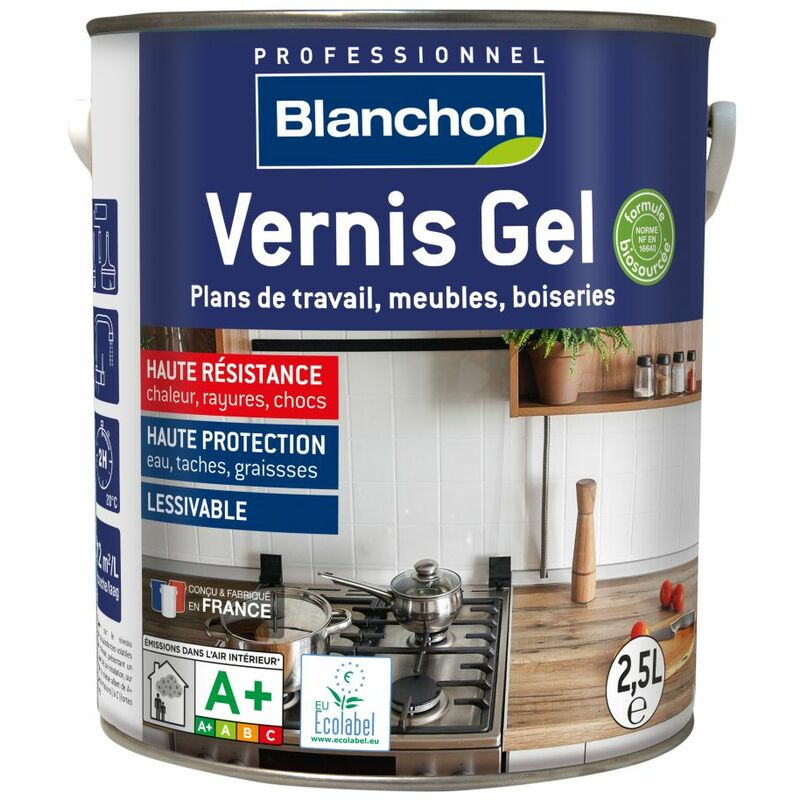 Vernis Gel Biosoucé 5 couleurs 2 finitions 4 Conditionnement - Chêne clair 2,5 L