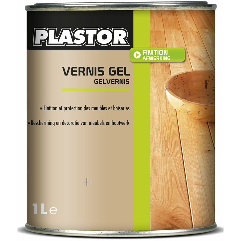 Plastor - Vernis gel de qualité ébénisterie pour la décoration et la protection des meubles et bois intérieurs - 1L satin chêne foncé