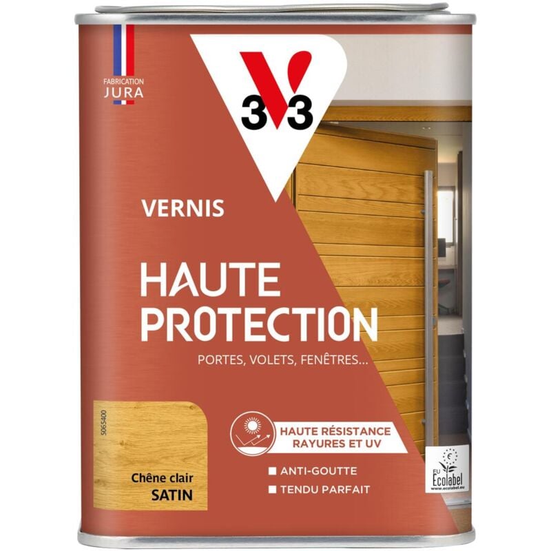 V33 - Vernis Haute Protection Ecolabel chêne clair Satin - 1L