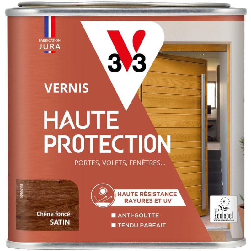 V33 - Vernis Haute Protection Ecolabel chêne foncé Satin - 0,5L