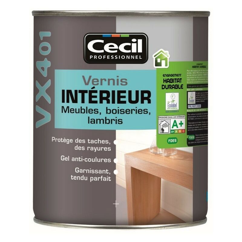 Vernis CECIL VX401 interieur Finition: Satiné Vernis CECIL VX401 interieur Finition: Satiné