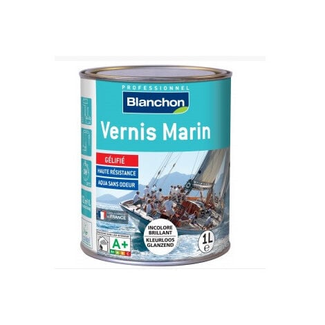 Vernis marin Blanchon incolore 1l aspect brillant texture gel résistant aux climats extrêmes et atmosphère marine