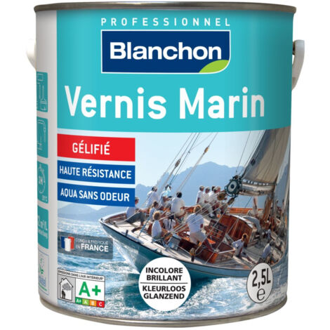 Vernis marin Blanchon incolore 2,5l aspect brillant texture gel résistant aux climats extrêmes et atmosphère marine