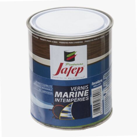 Vernis marin brillant 375 ml – Protection extérieure contre intempéries – Finition incolore pour bois – Application au pinceau ou pistolet – Jafep