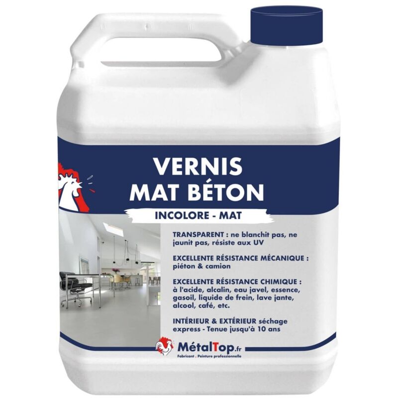 Vernis Mat Beton - Pot 1 l - Incolore Metaltop
