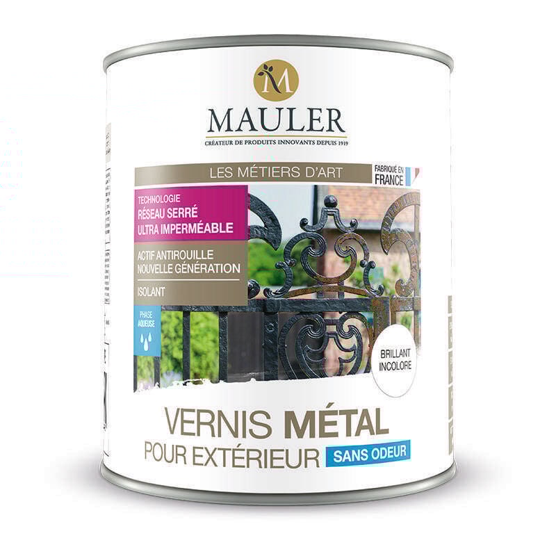 1919 By Mauler - Vernis métal anti-rouille extérieur Mauler (1L) : isole et protège parfaitement les métaux - Satiné