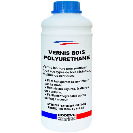 Vernis Polyurethane Bois - 1 L - Codeve Bois - Pour La Haute Protection De Votre Bois Résineux, Feuillu Ou Exotique.