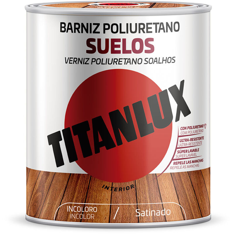 Titanlux - Vernis polyuréthane incolore satiné pour sols 0,750l m17100034