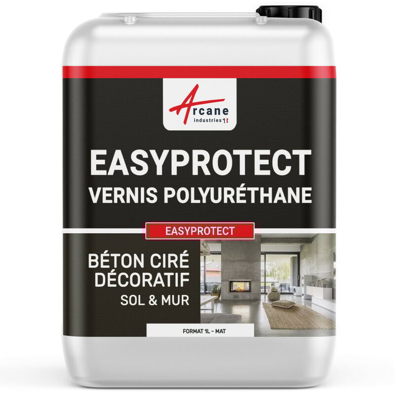 Arcane Industries - Vernis béton décoratif sol mur polyuréthane pu easyprotect - 10 m² - Mate