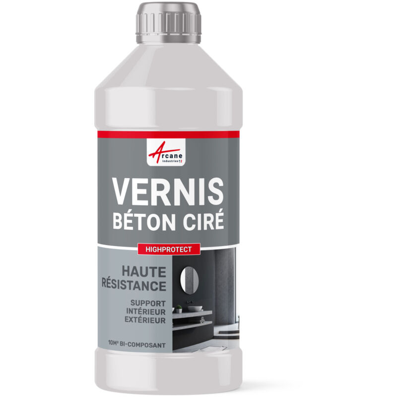 Arcane Industries - Vernis bi-composant béton ciré plan de travail extérieur extrêmement résistant highprotect - 10 m² (en 2 couches)