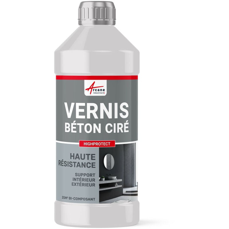 Arcane Industries - Vernis bi-composant béton ciré plan de travail extérieur extrêmement résistant highprotect - 25 m² (en 2 couches)