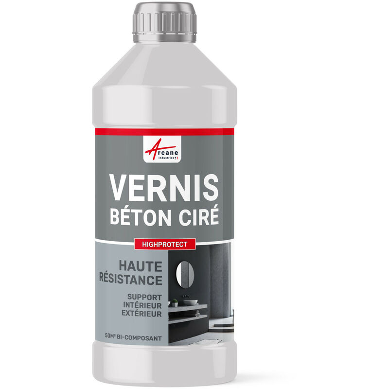 Vernis bi-composant béton ciré plan de travail extérieur extrêmement résistant HIGHPROTECT - 50 m² (en 2 couches) - ARCANE INDUSTRIES