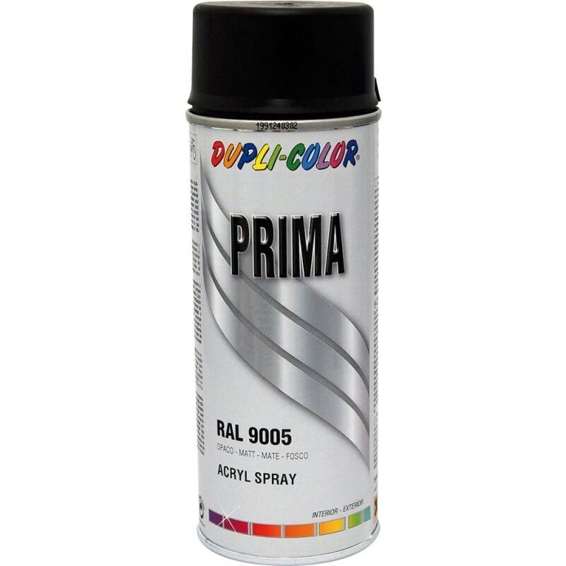 Peinture en aérosol prima mat RAL9006 400 ml, noir mat (par 6 )