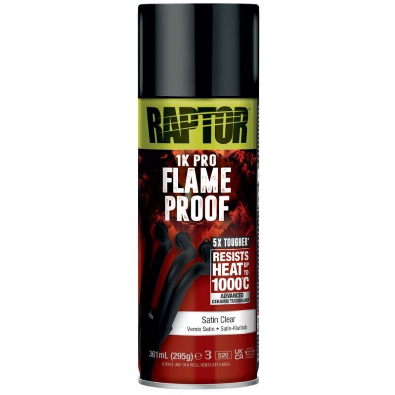 Upol - Vernis Satiné ignifuge Haute température 361ml Raptor