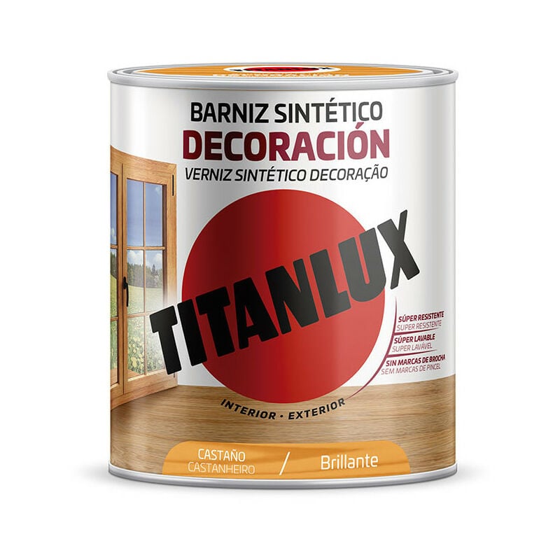 Titanlux - Vernis Synthetique Decor Marron Brillant 750ml M10100134