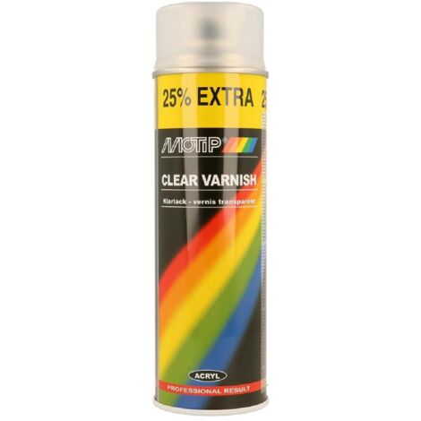 Vernis en aérosol transparent mat 500 ml – Finition brillante pour peinture automobile – Protection durable contre les intempéries – Motip