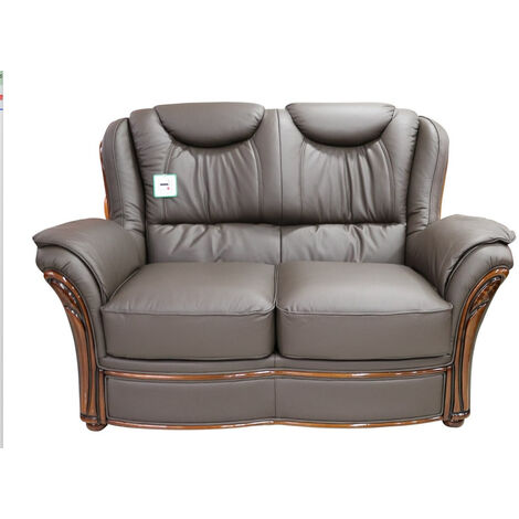 Verona 2 Seater Sofa Settee Genuine Italian Chocolate Brown Leather Offer