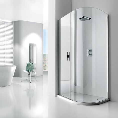 main image of "Verona Aquaglass+ Lux Offset Quadrant Shower Enclosure 1200mm x 800mm - Right Handed"