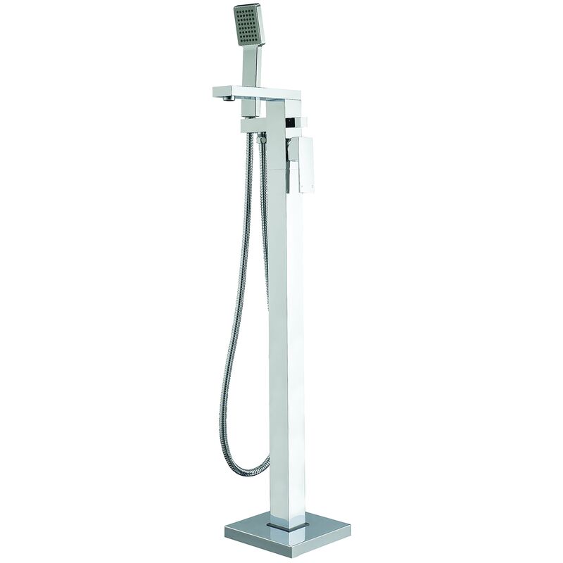 Ixos Freestanding Bath Shower Mixer Tap with Shower Handset - Chrome - Verona