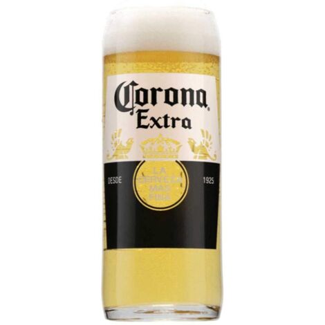Verre à bière Corona Extra nucléé - 1 pièce - Transparent - Verre officiel 50 cl