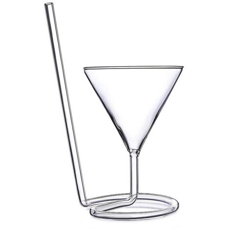Verre à cocktail en spirale, Martini rotatif, Bar à pailles à cocktails à longue queue créatives