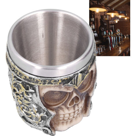 Verre à Cocktail Viking en Résine avec Doublure Acier Anti-Rouille - Mug Léger Miniature pour Bar & Parties