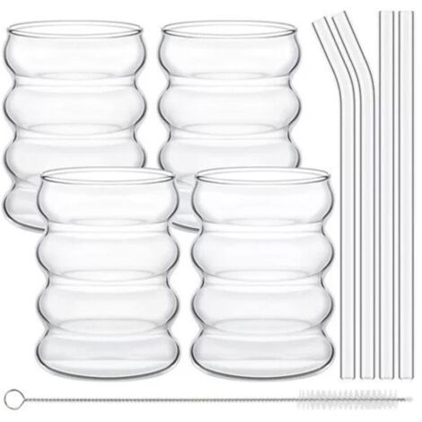 Verre a Eau Verre Soda Verre à Gin Tonic Verre Cocktail Transparent Verres à Soft Drink Jus Gobelet 350 ml Lot de 4