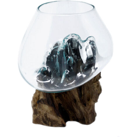 Verre à fondue sur bois - Grand Bol- Vendu par 1