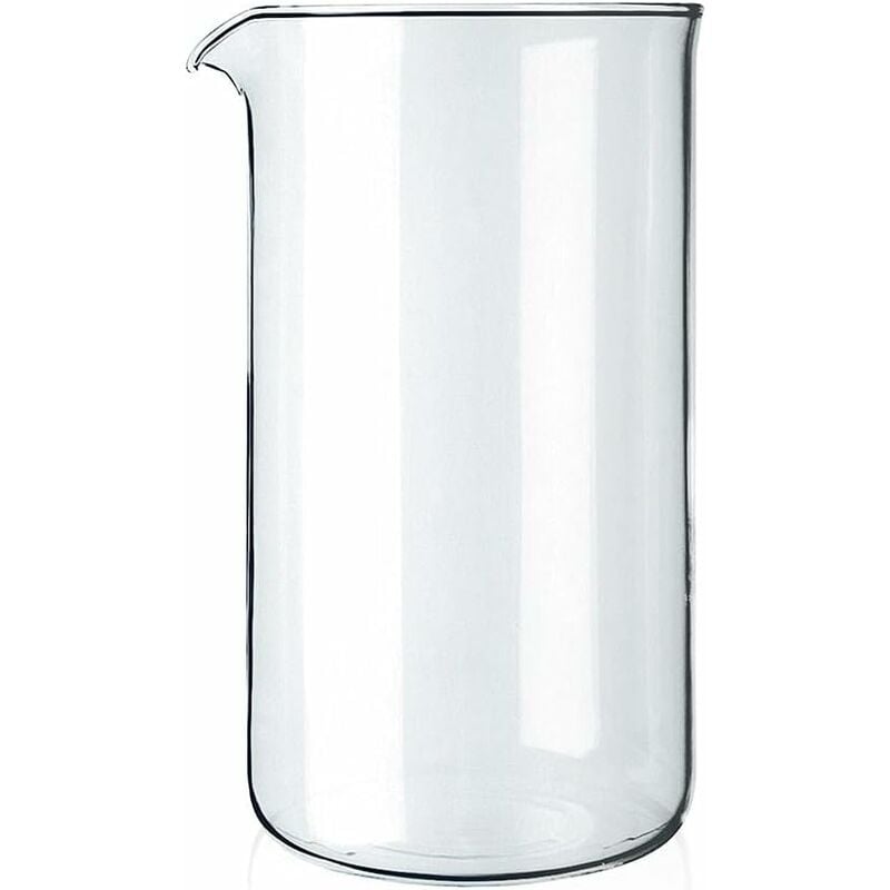 Aougo - Verre à piston de rechange 8 tasses, transparent, 1 litre - diamètre 10 cm,