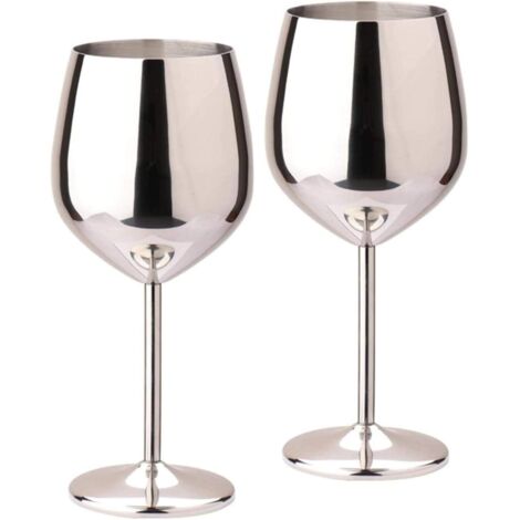 Verre à vin en acier inoxydable érable de 500 ml, verre à pied en métal, verre à cocktail incassable pour vin blanc, sans BPA