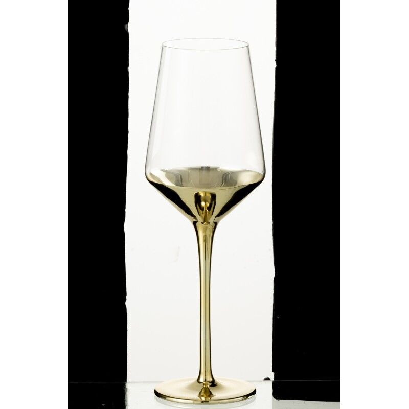 Jolipa - Verre à vin en Verre Or 8,5x8,5x25,5cm