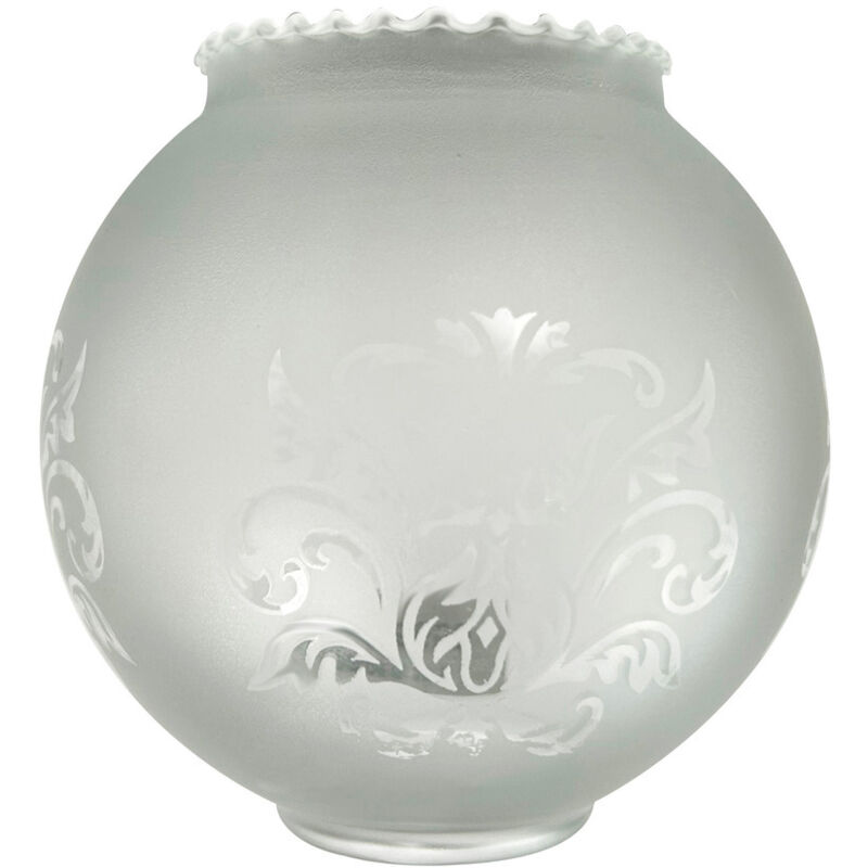 Tibelec – Abat-jour en verre satiné gravé blanc forme boule 135 mm – À fixer avec griffe – Pour luminaires modernes Tibelec – Abat-jour en verre satiné gravé blanc forme boule 135 mm – À fixer avec griffe – Pour luminaires modernes