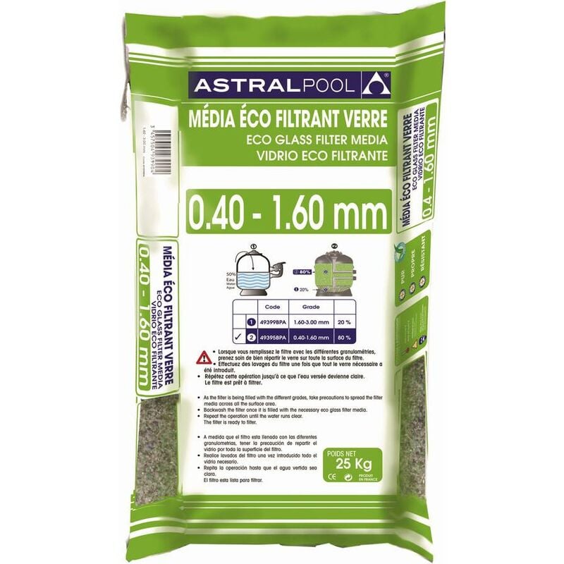 Habitat Et Jardin - Verre éco filtrant 0.4 - 1.6 mm - 25 kg