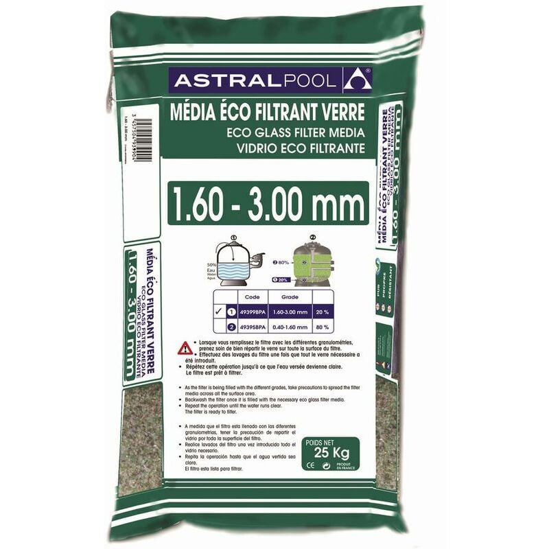 Habitat Et Jardin - Verre éco filtrant 1.6 - 3 mm - 25 kg