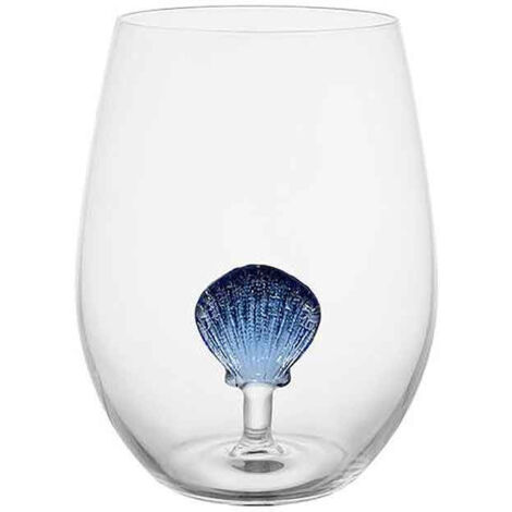 Verre coquillage indigo 12x10x10cm